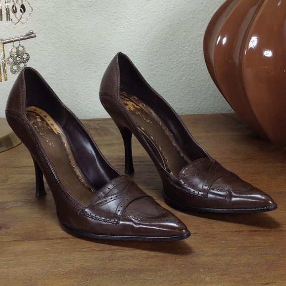 BCBGirls Shoes - BCBGirls Brown Leather Pointed Stilettos